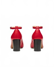 Obliqua Block Heel Pumps - Pasqualetti - Red Obliqua Block Heel Pumps - Pasqualetti - Red