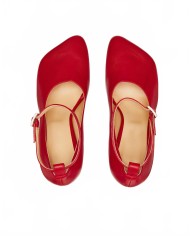 Obliqua Block Heel Pumps - Pasqualetti - Red Obliqua Block Heel Pumps - Pasqualetti - Red