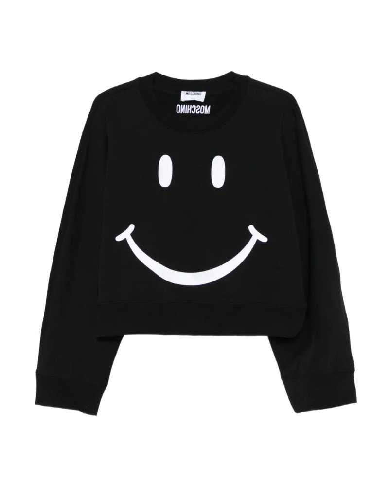 Smiley Cotton Sweater - Moschino - Black Smiley Cotton Sweater - Moschino - Black