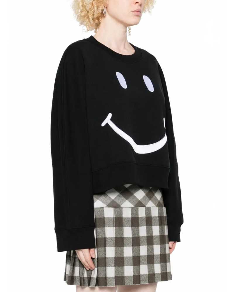 Smiley Cotton Sweater - Moschino - Black Smiley Cotton Sweater - Moschino - Black
