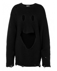 Pullover With Smiley Cut Out - Moschino - Black Pullover With Smiley Cut Out - Moschino - Black