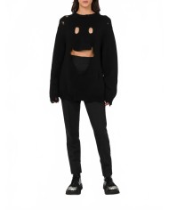 Pull Avec Smiley Decoupé - Moschino - Black Pull Avec Smiley Decoupé - Moschino - Black