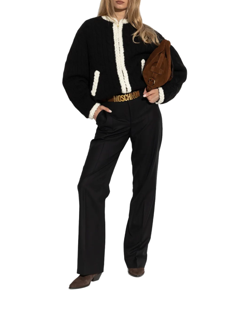 Veste Courte En Alpaga - Moschino - Multi Black Veste Courte En Alpaga - Moschino - Multi Black