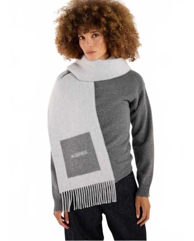 Round Square Scarf - Jacquemus - Multi Grey Round Square Scarf - Jacquemus - Multi Grey