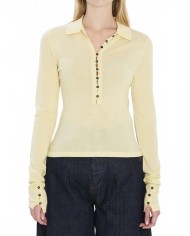 Long Sleeve Merino Polo Shirt - Jacquemus - Pale Yellow Long Sleeve Merino Polo Shirt - Jacquemus - Pale Yellow