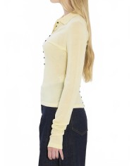 Long Sleeve Merino Polo Shirt - Jacquemus - Pale Yellow Long Sleeve Merino Polo Shirt - Jacquemus - Pale Yellow