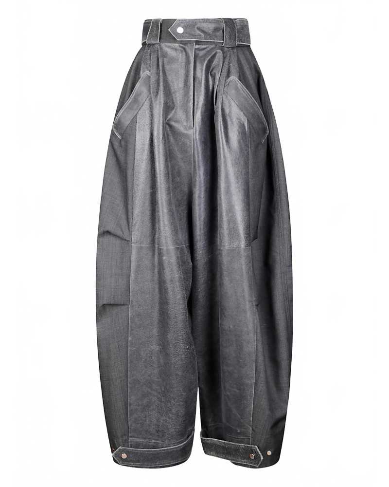 Luna Wide-Legged Trousers - Pasqualetti - Charcoal / Black Luna Wide-Legged Trousers - Pasqualetti - Charcoal / Black