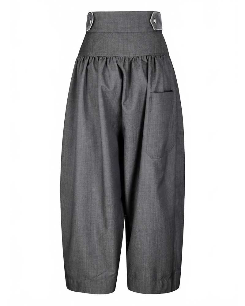 Luna Wide-Legged Trousers - Pasqualetti - Charcoal / Black Luna Wide-Legged Trousers - Pasqualetti - Charcoal / Black