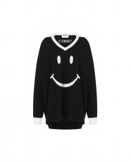 Maille Polo Smiley En Mérinos - Moschino - Noir