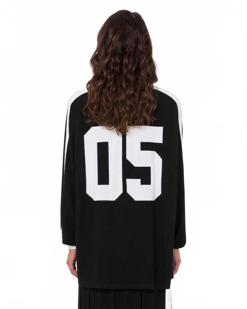 Knitted Merino Polo Smiley - Moschino - Black Knitted Merino Polo Smiley - Moschino - Black