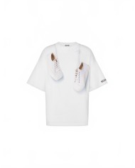 Organic Cotton Sneakers T-Shirt - Moschino - White