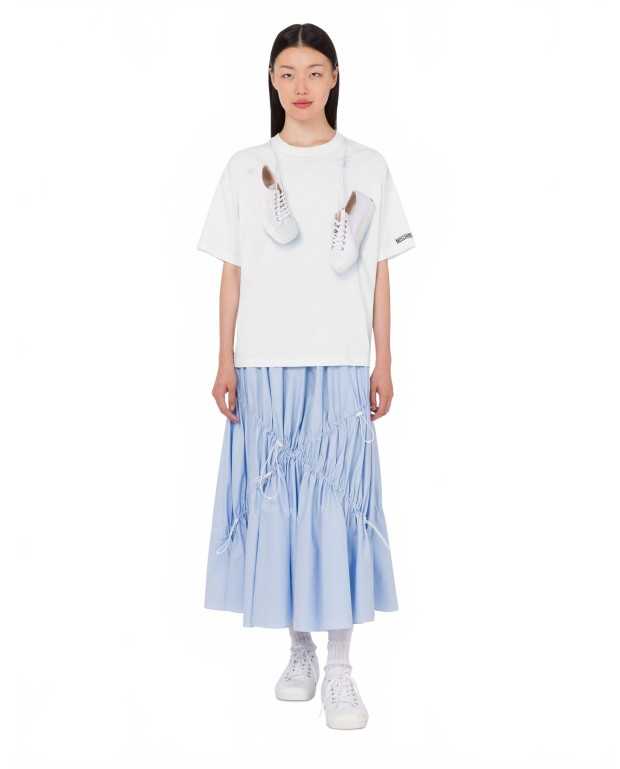 Organic Cotton Sneakers T-Shirt - Moschino - White