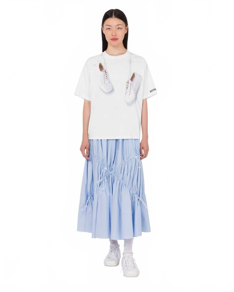 Organic Cotton Sneakers T-Shirt - Moschino - White