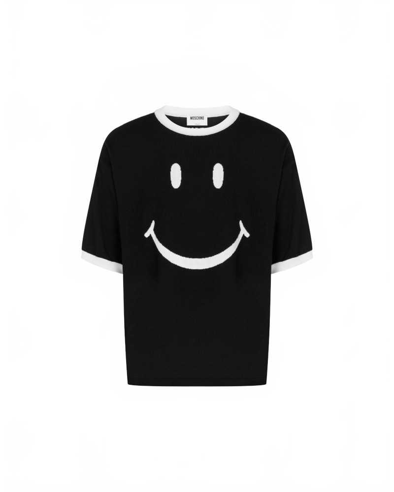 Smiley Merino Knit - Moschino - Black Smiley Merino Knit - Moschino - Black
