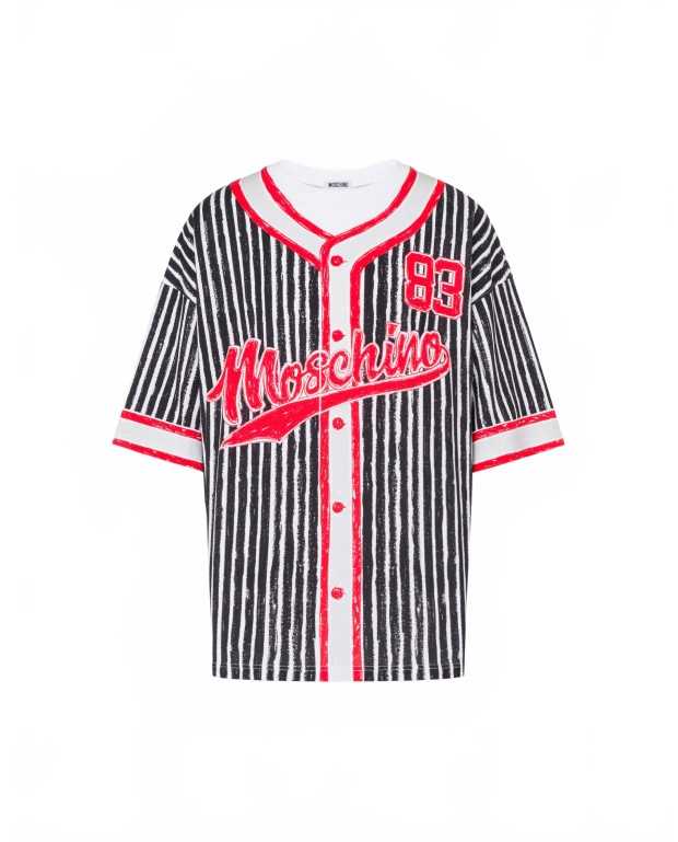 T-shirt En Jersey De Coton Biologique Imprimé Moschino - Moschino - Noir