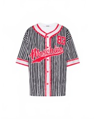 T-shirt En Jersey De Coton Biologique Imprimé Moschino - Moschino - Noir