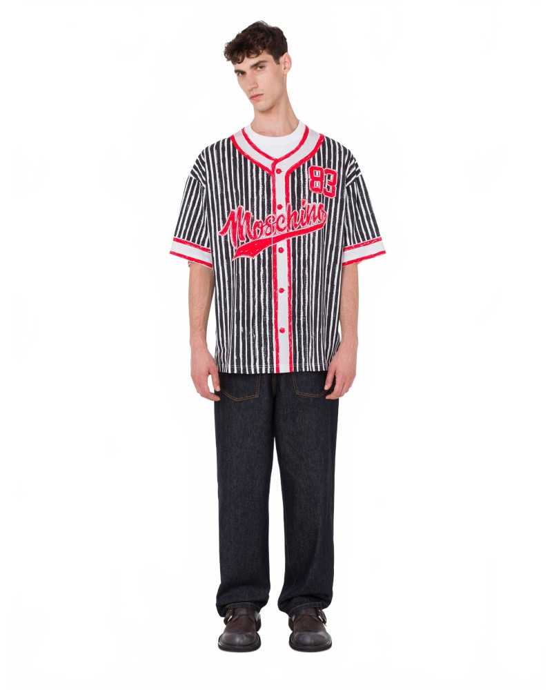 T-shirt En Jersey De Coton Biologique Imprimé Moschino - Moschino - Noir