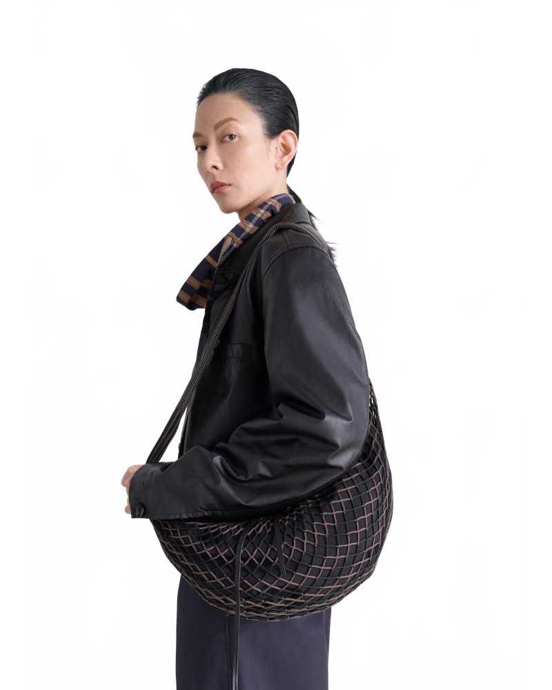 Croissant Filt Bag - Lemaire - Chevron Marron Glacé Croissant Filt Bag - Lemaire - Chevron Marron Glacé