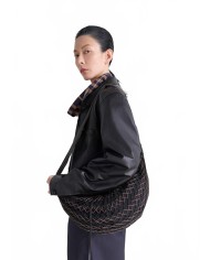 Croissant Filt Bag - Lemaire - Chevron Marron Glacé Croissant Filt Bag - Lemaire - Chevron Marron Glacé