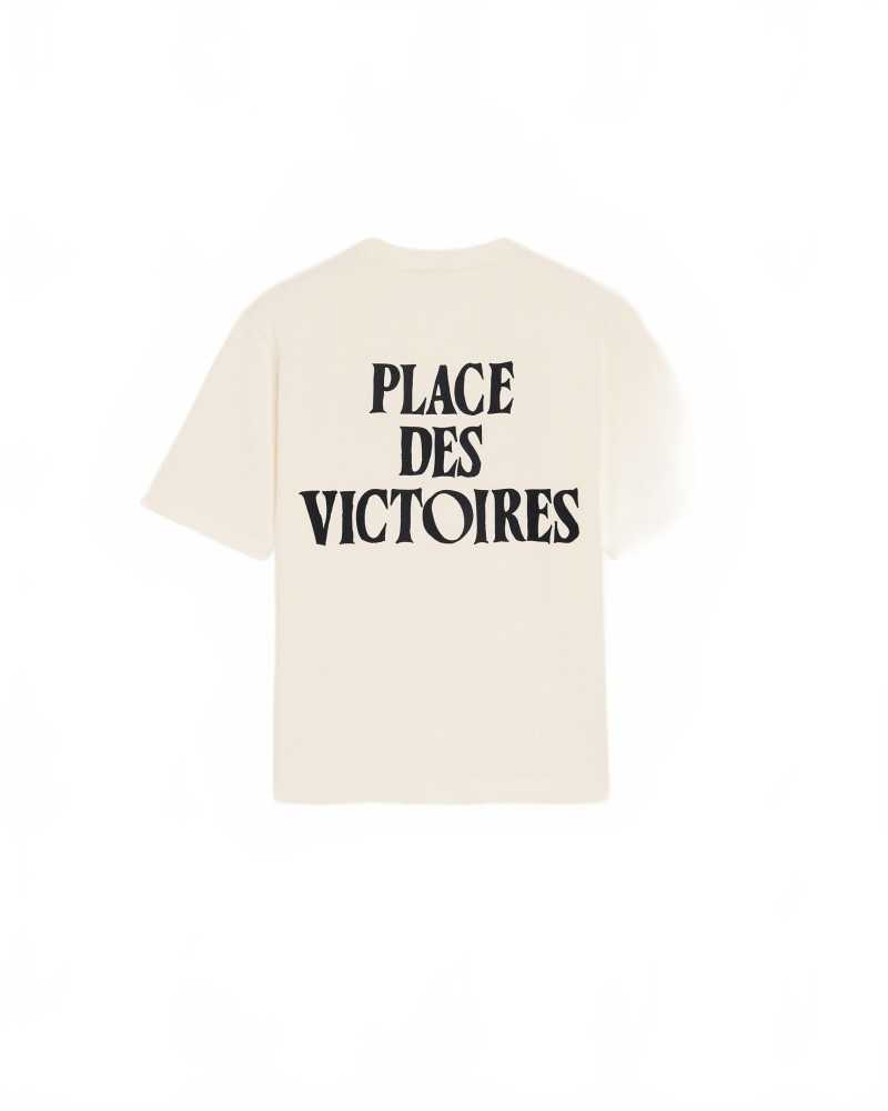 Place Des Victoires Printed White Cotton T-Shirt - Ami - White