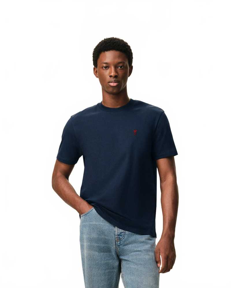 Tshirt With Red Heart Friend - Ami - Midnight Blue Tshirt With Red Heart Friend - Ami - Midnight Blue