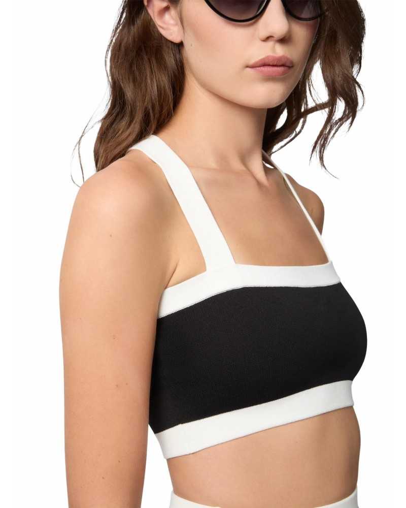 Contrasted Knit Bralette Top - Nina Ricci - White / Black Contrasted Knit Bralette Top - Nina Ricci - White / Black