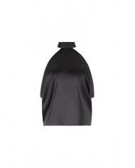 Halterneck Top In Silk Satin - Nina Ricci - Noir