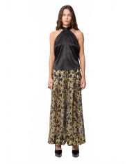 Halterneck Top In Silk Satin - Nina Ricci - Black