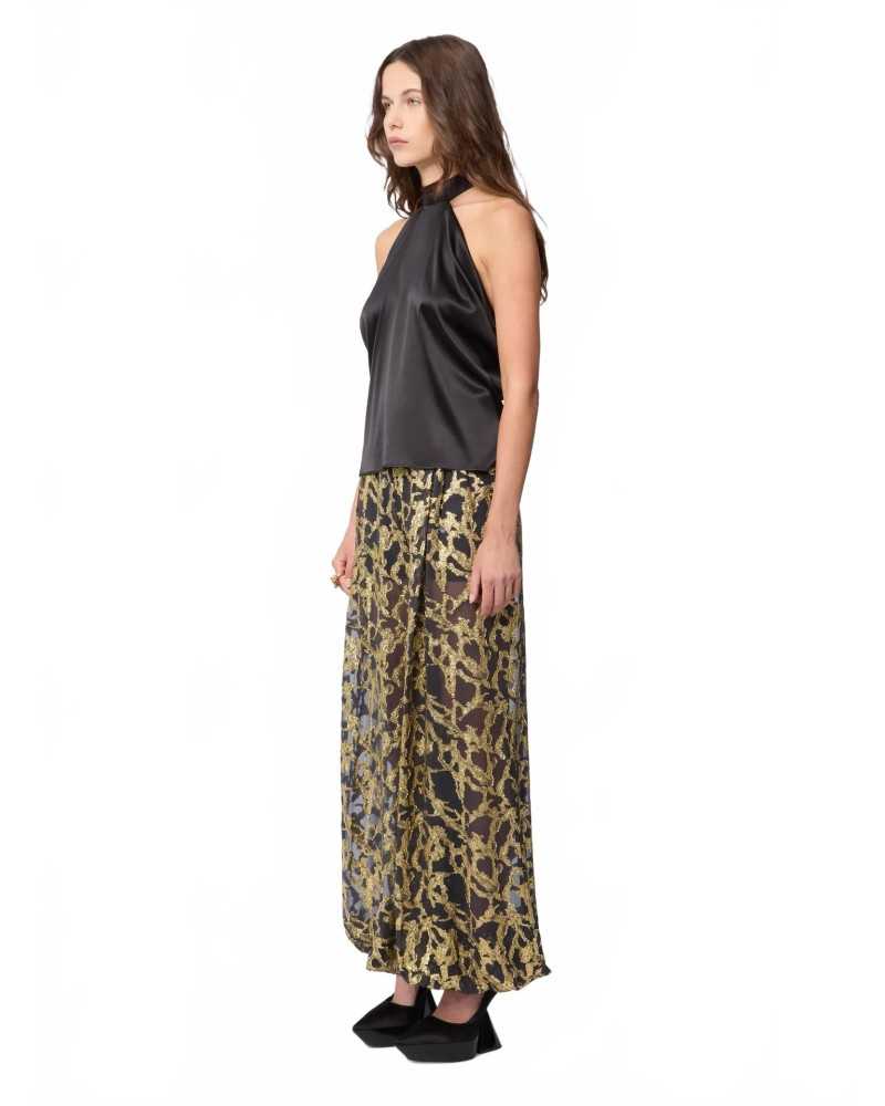 Halterneck Top In Silk Satin - Nina Ricci - Black