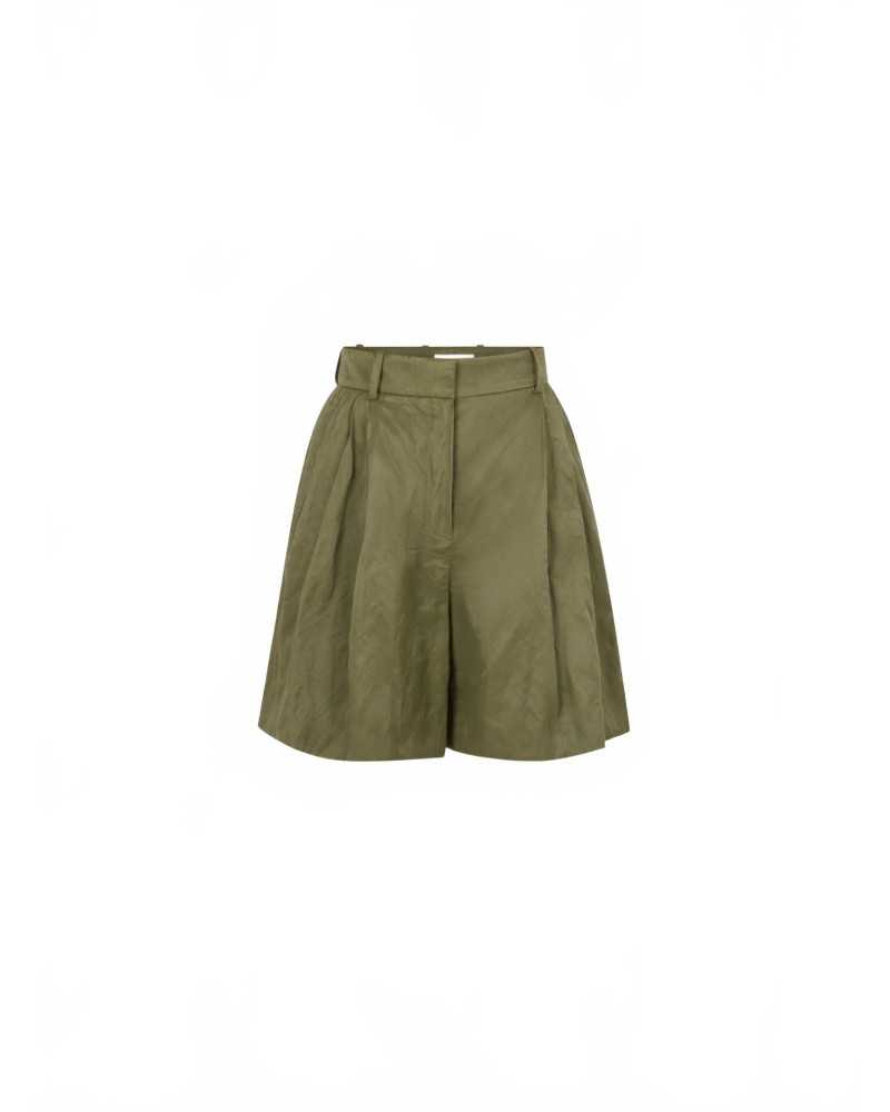 Short In Wrinkled Cotton - Nina Ricci - Khaki Short In Wrinkled Cotton - Nina Ricci - Khaki