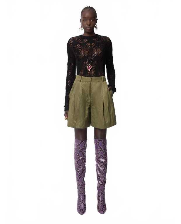 Short In Wrinkled Cotton - Nina Ricci - Khaki Short In Wrinkled Cotton - Nina Ricci - Khaki