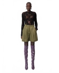 Short In Wrinkled Cotton - Nina Ricci - Khaki Short In Wrinkled Cotton - Nina Ricci - Khaki