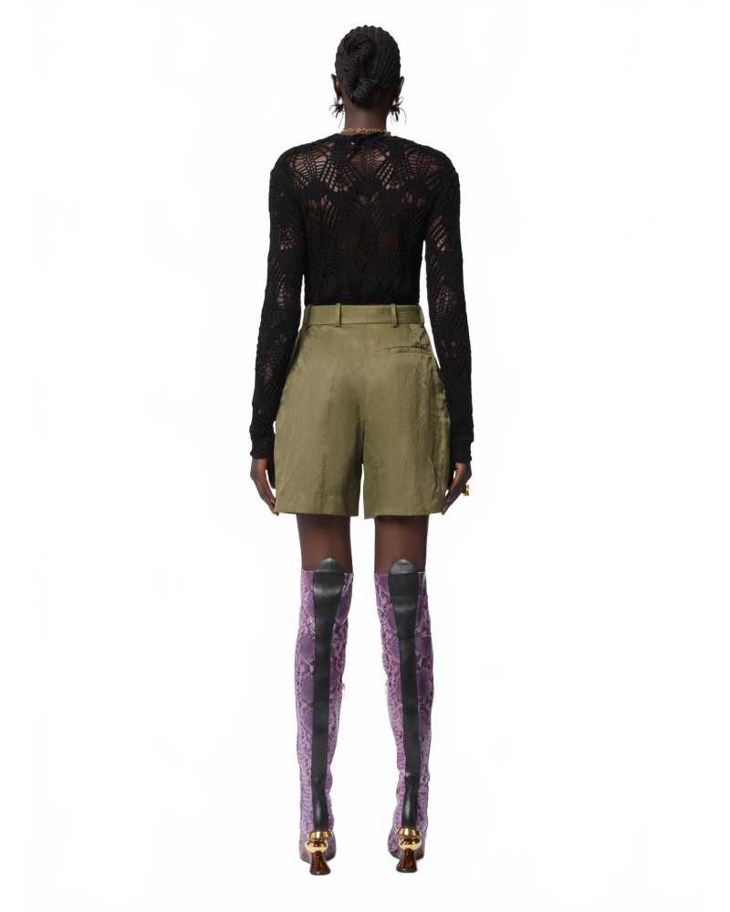 Short In Wrinkled Cotton - Nina Ricci - Khaki Short In Wrinkled Cotton - Nina Ricci - Khaki