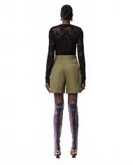 Short In Wrinkled Cotton - Nina Ricci - Khaki Short In Wrinkled Cotton - Nina Ricci - Khaki