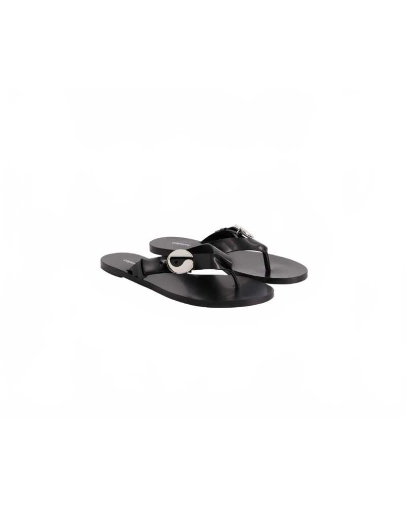 C Logo Flip Flops - Coperni - Black