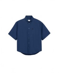 Chemise Boxy Manches Courtes Col Boutonne Et Ami De Coeur Brode - Ami - Encre