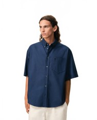 Chemise Boxy Manches Courtes Col Boutonne Et Ami De Coeur Brode - Ami - Encre