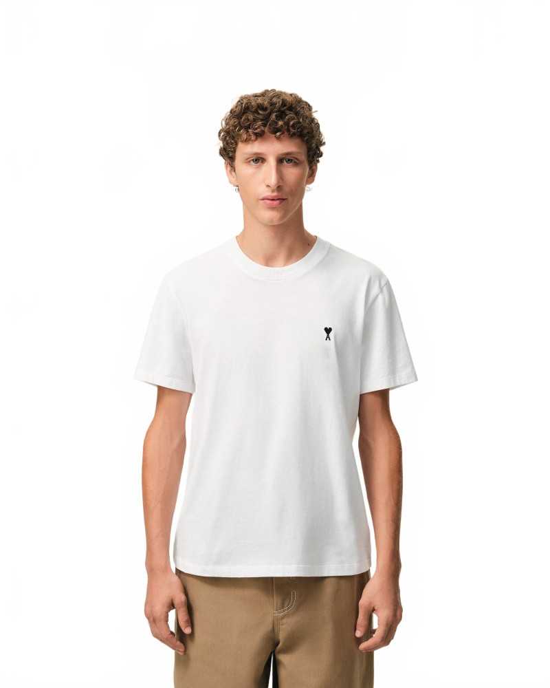 Tshirt With Heart Contrast Friend - Ami - White