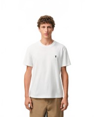 Tshirt With Heart Contrast Friend - Ami - White