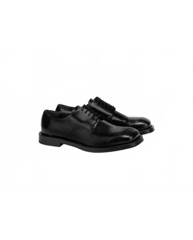 Men s Brushed Calfskin Derby - Moschino - Black