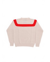 Traditional Seam Free Sweater - La Fetiche - Ecru / Red Traditional Seam Free Sweater - La Fetiche - Ecru / Red
