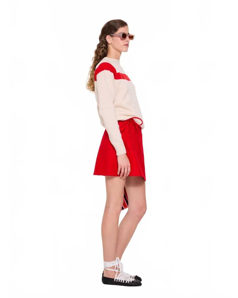 Traditional Seam Free Sweater - La Fetiche - Ecru / Red Traditional Seam Free Sweater - La Fetiche - Ecru / Red