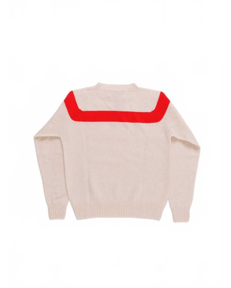 Traditional Seam Free Sweater - La Fetiche - Ecru / Red Traditional Seam Free Sweater - La Fetiche - Ecru / Red