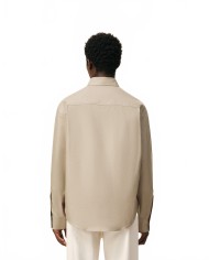 Chemise Boxy Manches Longues Col Boutonne Et Ami De Coeur Brode - Ami - Beige / Taupe