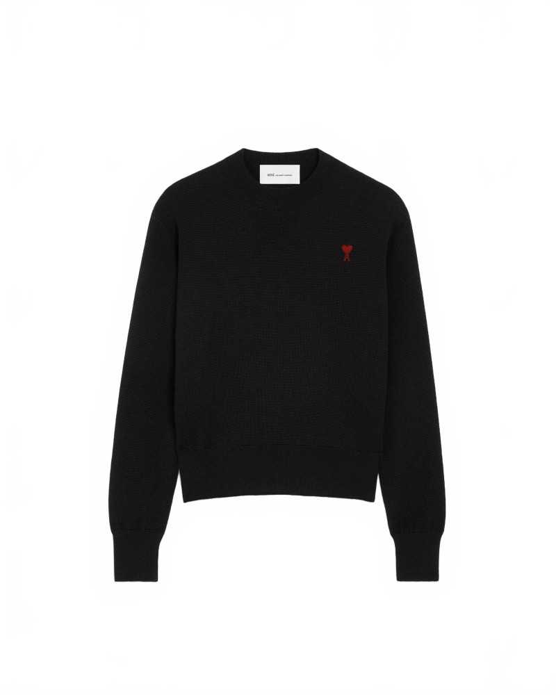 Pull Col Rond Avec Ami De Coeur Contraste - Ami - Noir / Rouge Pull Col Rond Avec Ami De Coeur Contraste - Ami - Noir / Rouge