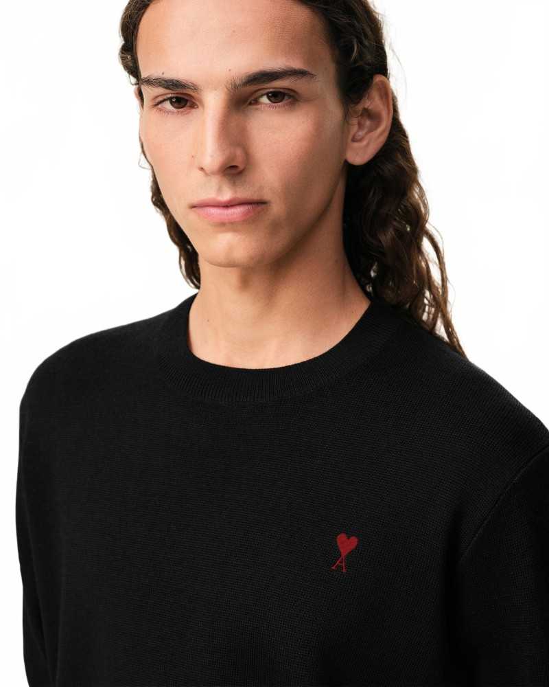 Pull Col Rond Avec Ami De Coeur Contraste - Ami - Noir / Rouge Pull Col Rond Avec Ami De Coeur Contraste - Ami - Noir / Rouge