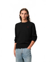 Pull Col Rond Avec Ami De Coeur Contraste - Ami - Noir / Rouge Pull Col Rond Avec Ami De Coeur Contraste - Ami - Noir / Rouge