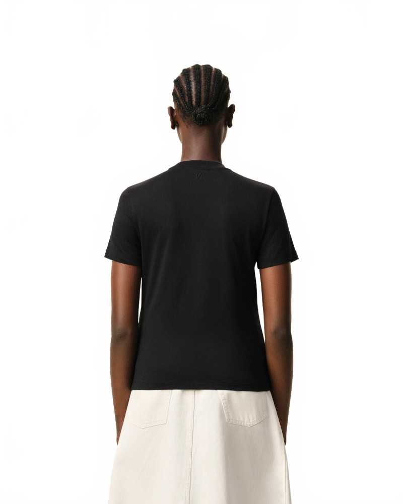 Ami De Coeur Cropped Tshirt - Ami - Black / Creamy White Ami De Coeur Cropped Tshirt - Ami - Black / Creamy White