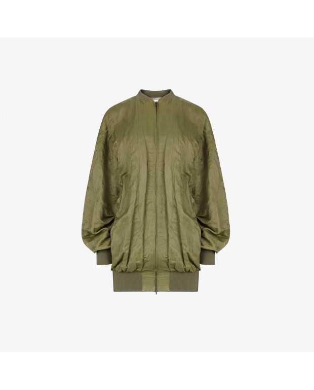 Bomber In Wrinkled Cotton - Nina Ricci - Khaki