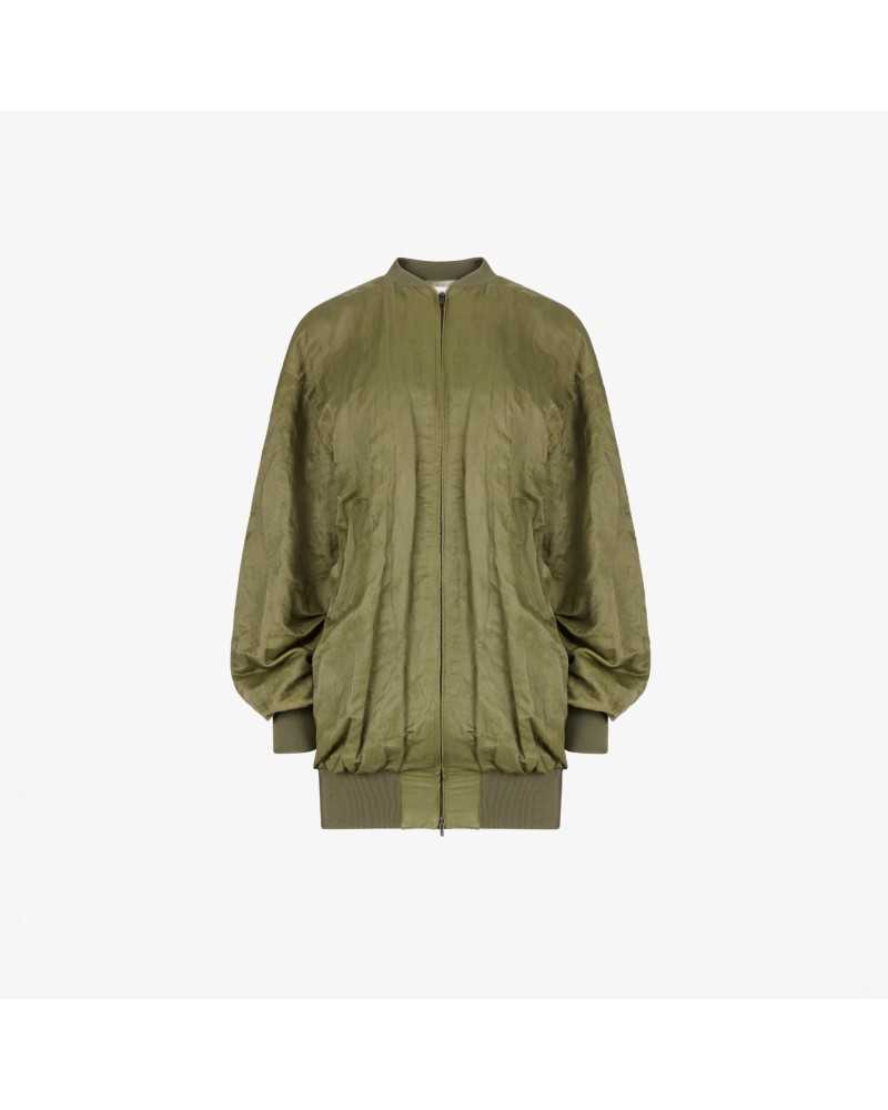 Bomber In Wrinkled Cotton - Nina Ricci - Khaki